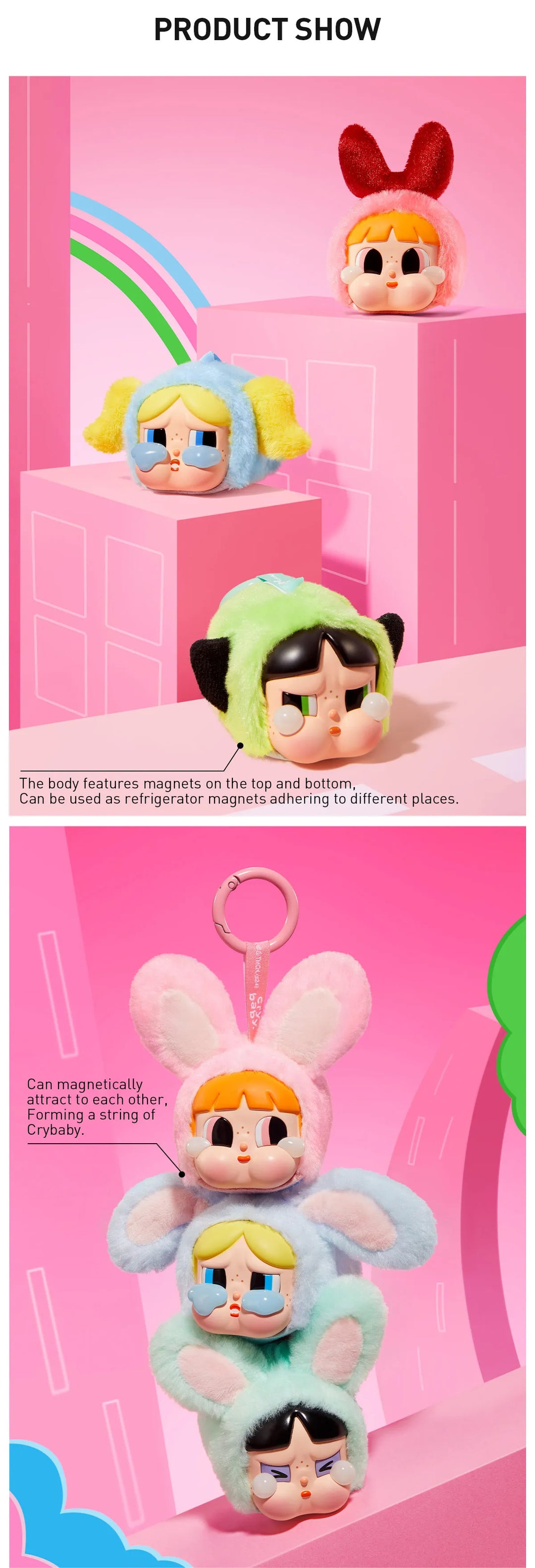 CRYBABY × Powerpuff Girls Series-Vinyl Face Plush Blind Box blind boxes POP MART