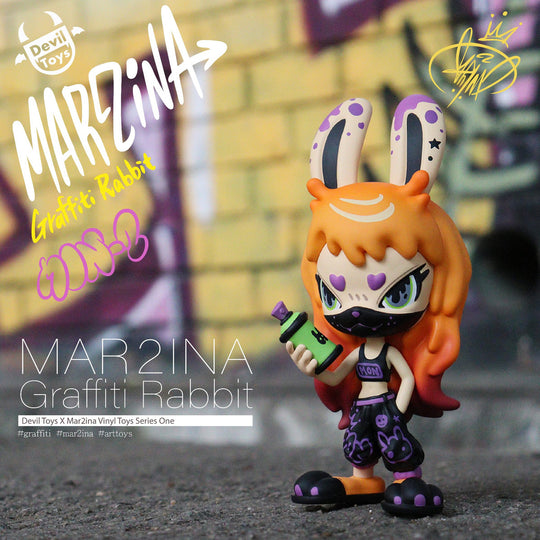 Mon2 Graffiti Rabbit by Devil Toys: Series 1 x MAR2INA Designer Art Toy Devil Toys x MAR2INA