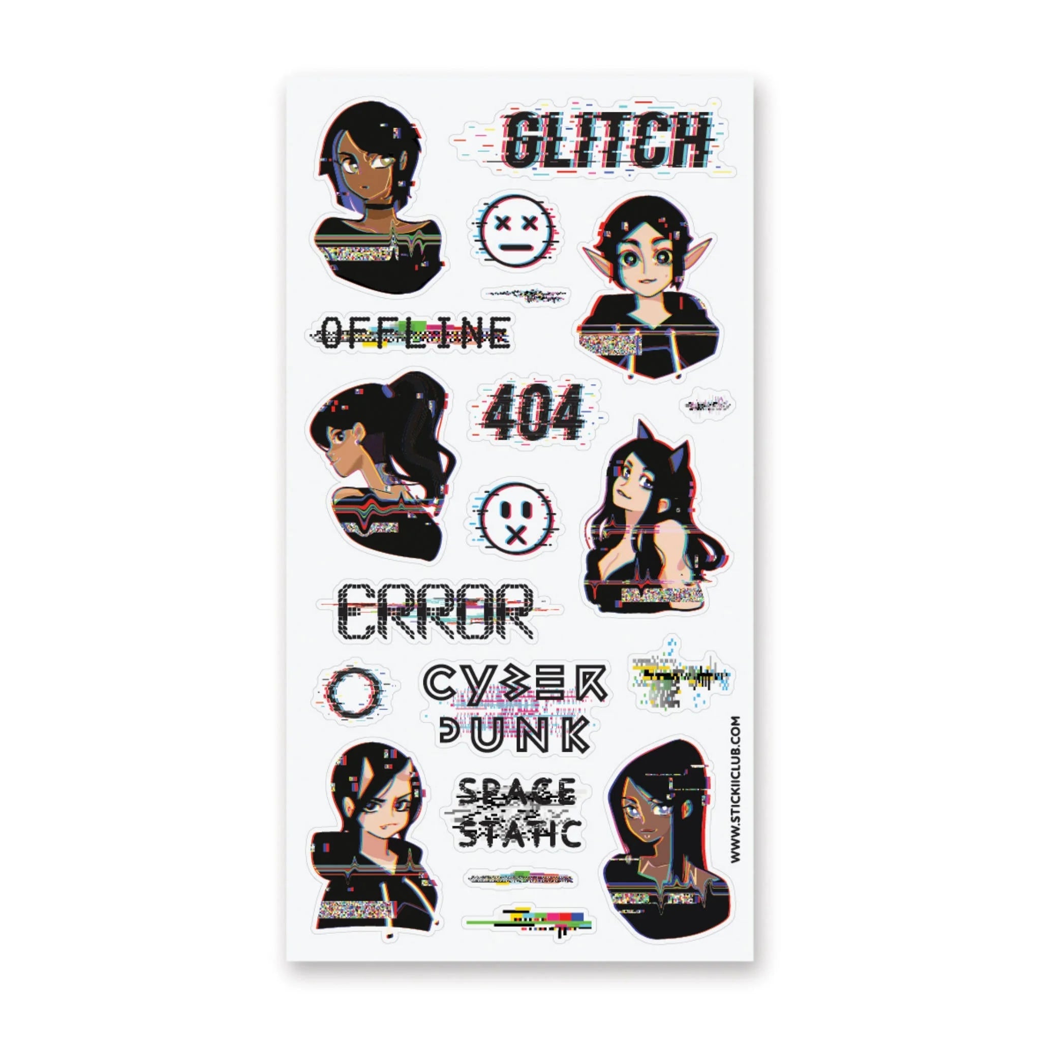 Cyberounk Girls Sticker Sheet Sticker STICKII