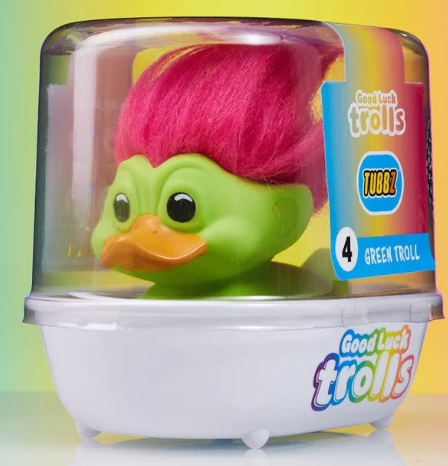 Good Luck Trolls Green Troll Designer Art Toy TUBBZ