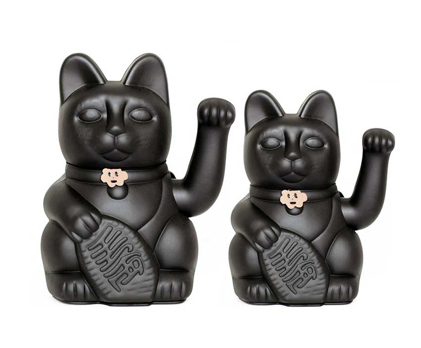 Black Chinese Luckycat Designer Toys Diminuto Cielo