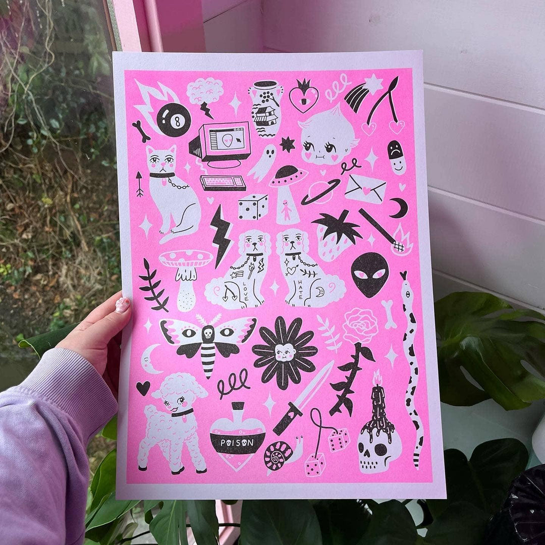 Flash Sheet A3 Risograph Print - Bubble Wrapp Toys