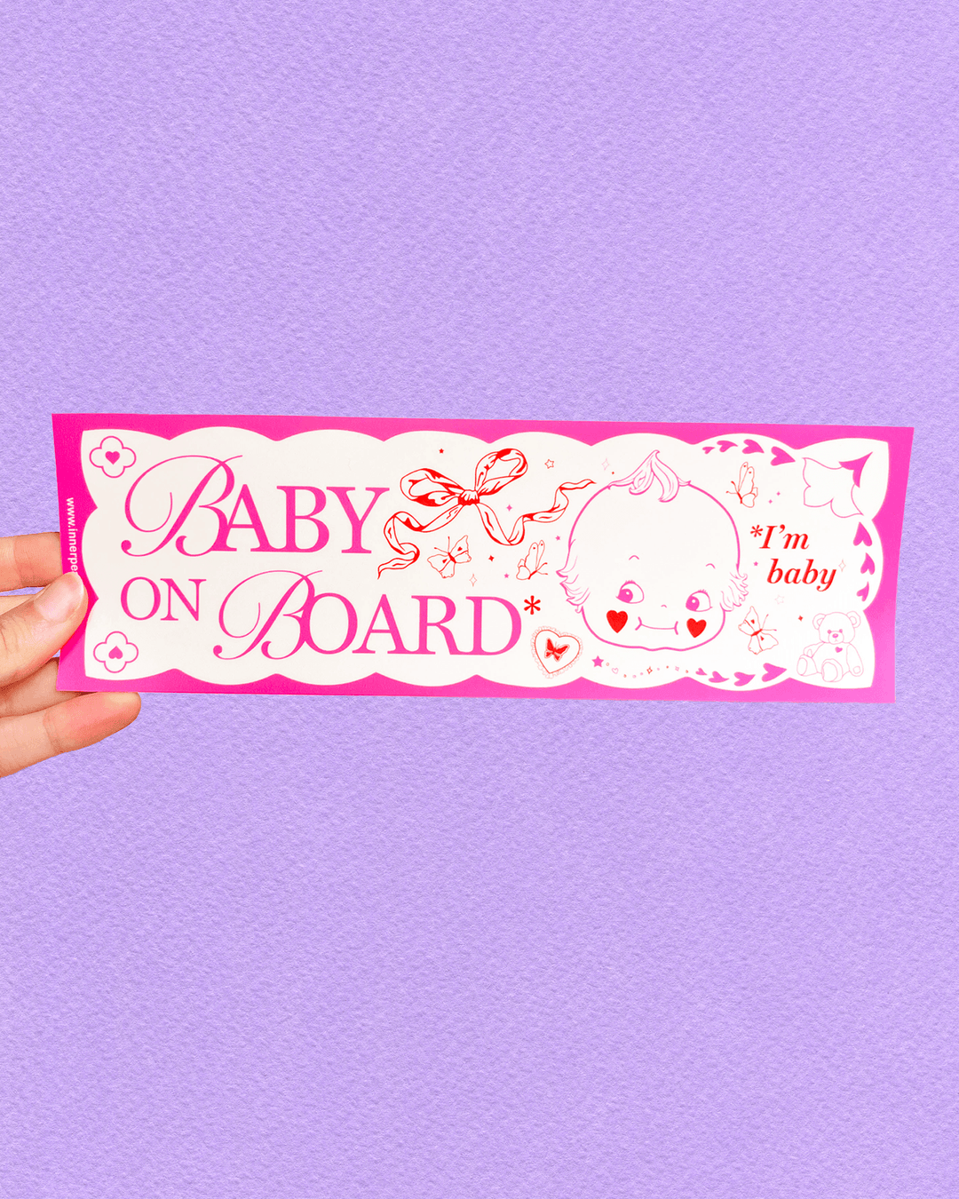 "I'm Baby" Bumper Sticker Decorative Stickers Inner Peach Design