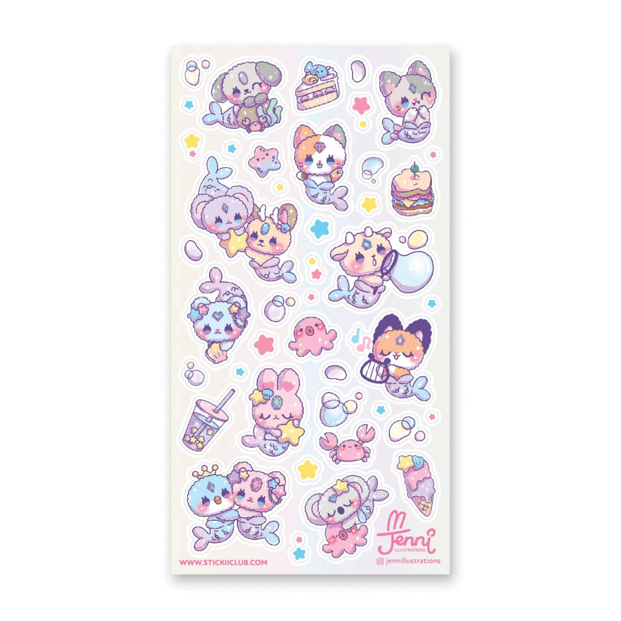 Mer-cuties Sticker Sheet - Bubble Wrapp Toys