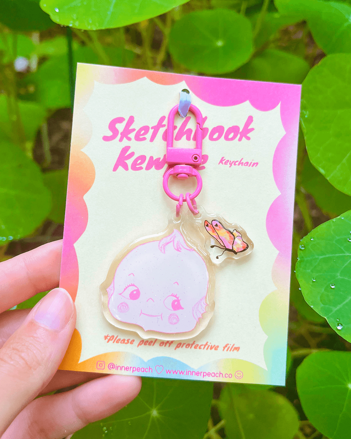 Sketchbook Kewpie Keychain keychain Inner Peach Design