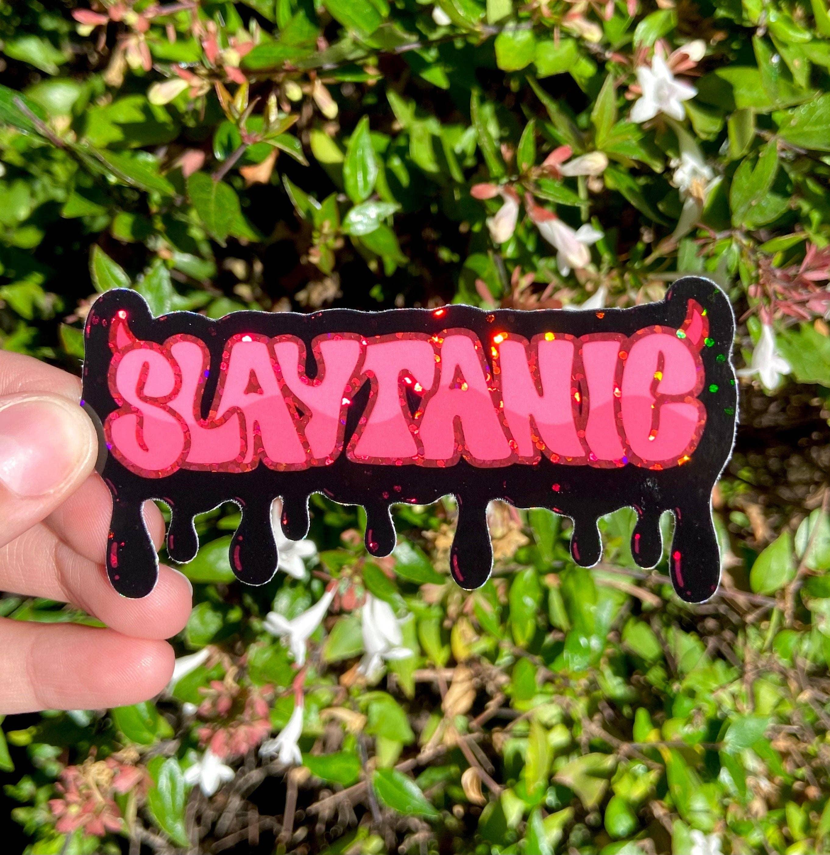 Slaytanic Goth Sparkle Sticker - Bubble Wrapp Toys